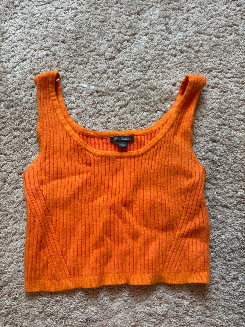 wild fable Orange Ribbed Cropped Tank
